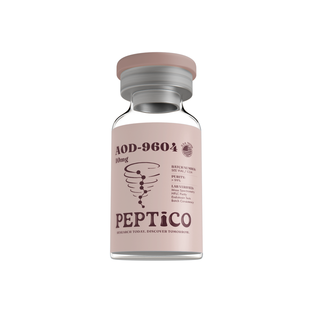 AOD-9604 5mg peptide from Peptico – research-grade, batch-tested, documented certificate of analysis