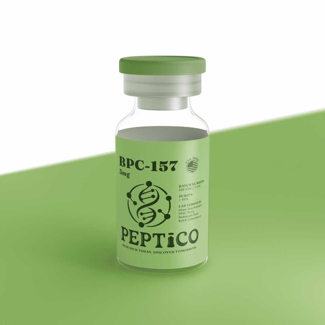 BPC-157 5mg research peptide by Peptico – COA-documented, third-party tested, verified purity