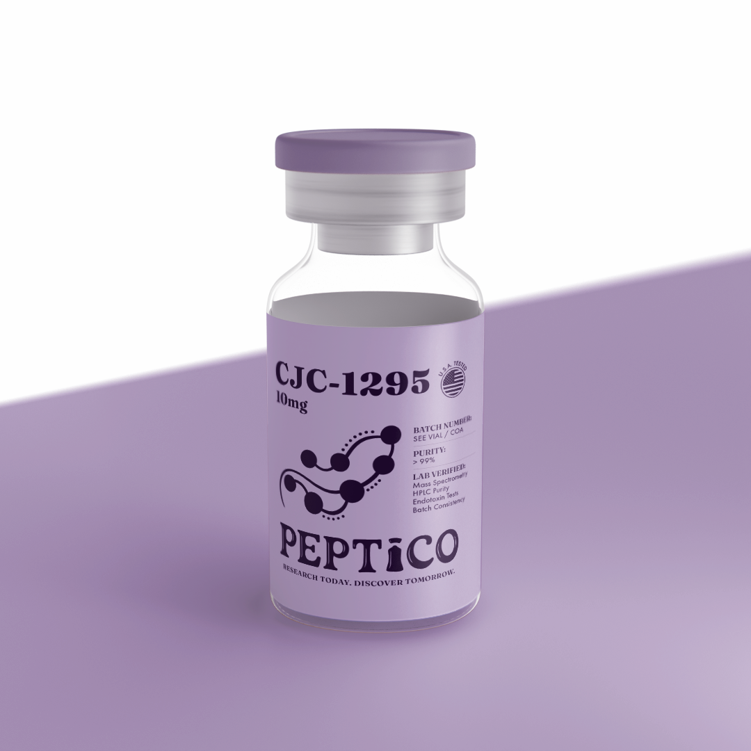 CJC-1295 10mg research peptide by Peptico – COA-documented, third-party tested, verified purity