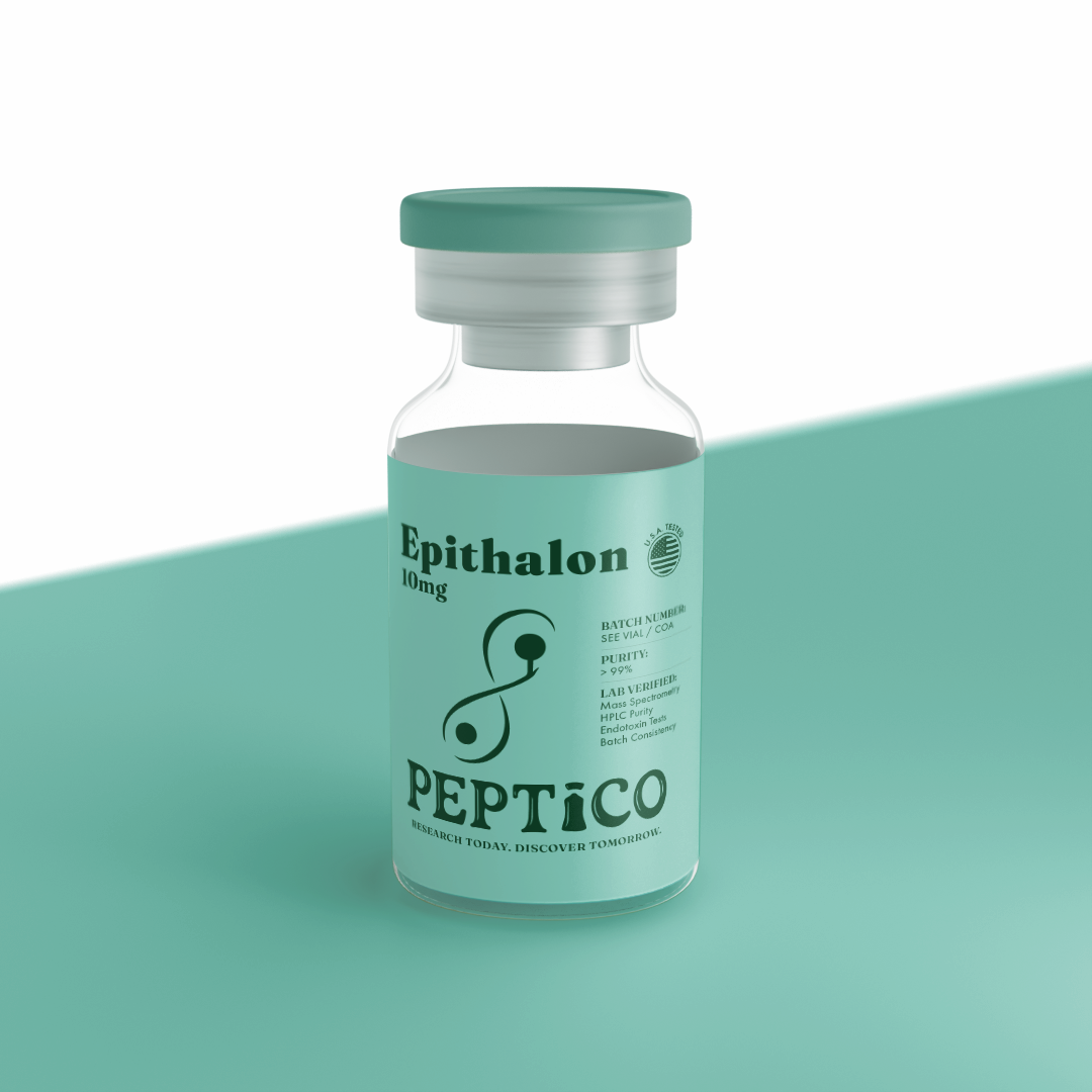 Epithalon 10mg research peptide by Peptico – COA-documented, third-party tested, verified purity