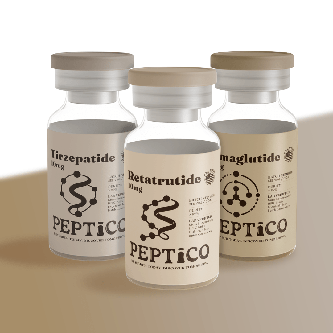 GLP Trio research bundle by Peptico – COA-documented, third-party tested, verified purity