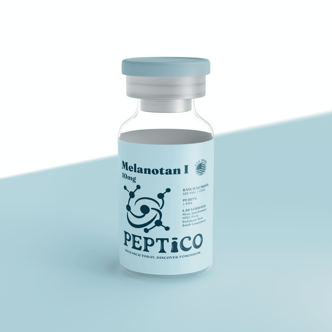 Melanotan I 10mg research peptide by Peptico – COA-documented, third-party tested, verified purity