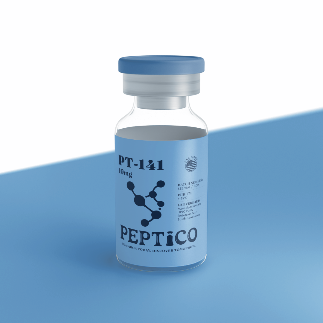 PT-141 10mg research peptide by Peptico – COA-documented, third-party tested, verified purity