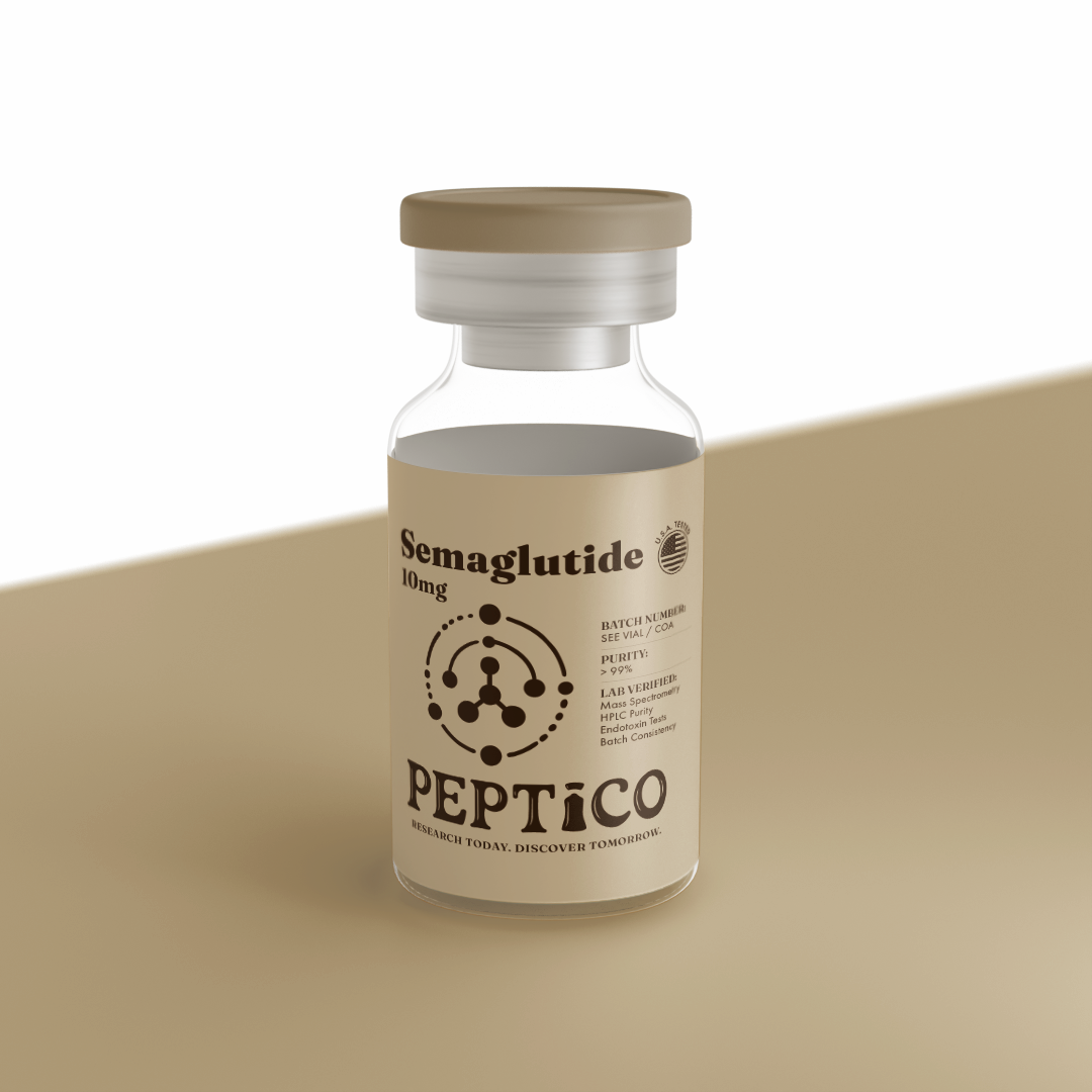 Semaglutide 10mg research peptide by Peptico – COA-documented, third-party tested, verified purity