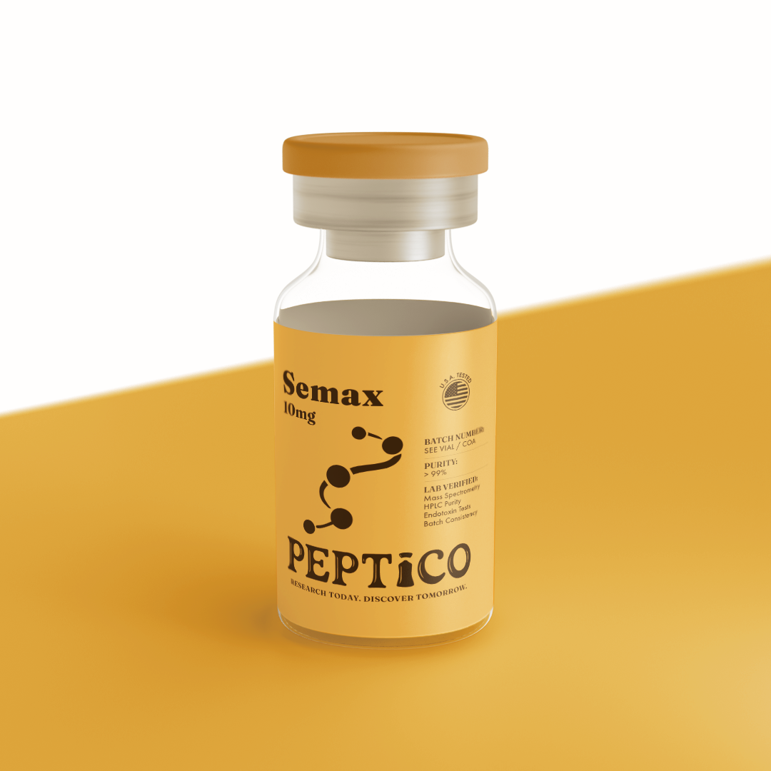 Semax 10mg research peptide by Peptico – COA-documented, third-party tested, verified purity
