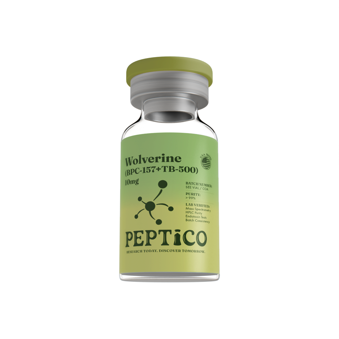 Wolverine (BPC-157 + TB-500) 10mg blend from Peptico – research-grade, batch-tested, documented certificate of analysis