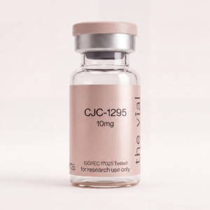CJC-1295 10 mg research-grade peptide vial — third-party tested, batch-tested with an ISO/IEC 17025 COA, verified purity