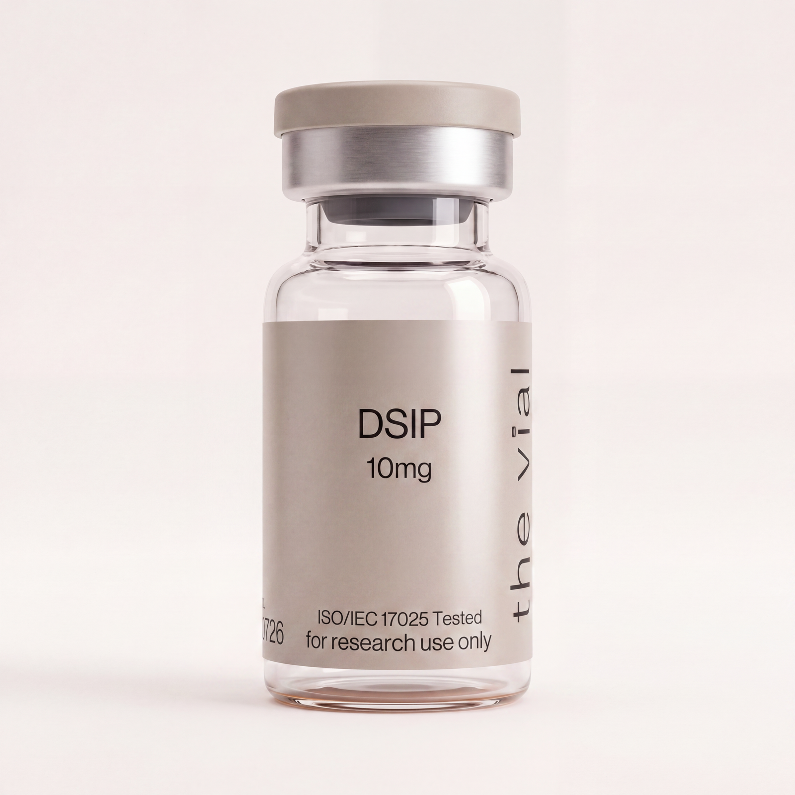 DSIP 10 mg research-grade peptide vial — third-party tested, batch-tested with an ISO/IEC 17025 COA, verified purity