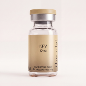 KPV 10 mg research-grade peptide vial — third-party tested, batch-tested with an ISO/IEC 17025 COA, verified purity