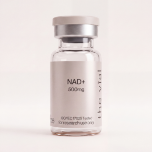 NAD+ 500 mg research-grade peptide vial — third-party tested, batch-tested with an ISO/IEC 17025 COA, verified purity