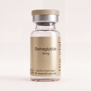 Semaglutide 10 mg research-grade peptide vial — third-party tested, batch-tested with an ISO/IEC 17025 COA, verified purity