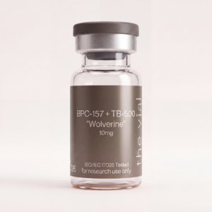Wolverine (BPC-157 + TB-500) 10 mg research-grade peptide vial — third-party tested, batch-tested with an ISO/IEC 17025 COA, verified purity